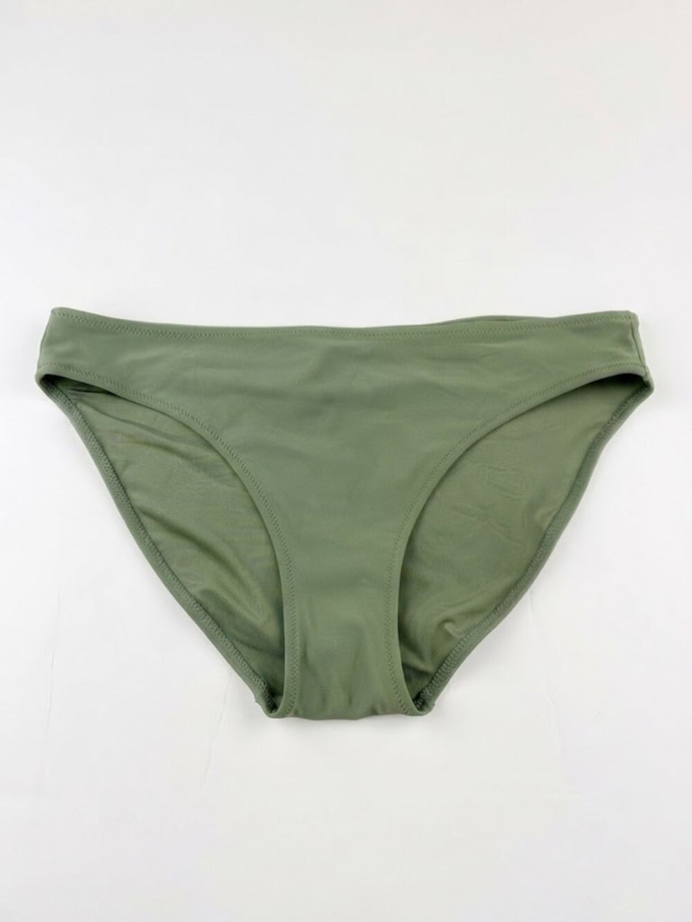 Aerie Full Coverage Classic Bikini Bottom Green Mid-Rise Swimwear Size L NWT